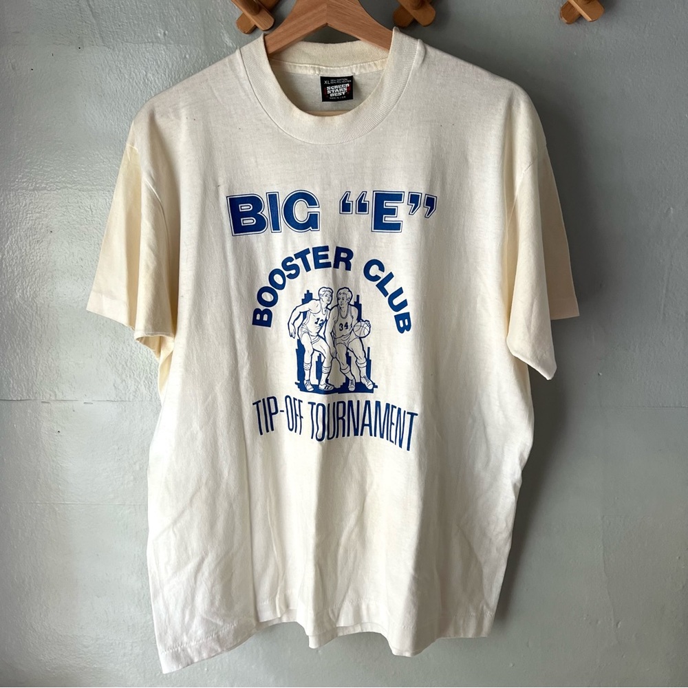 Vtg 80s/90s “Big ‘E’ Booster Club Tip-Off Tournament” Tee 🏀